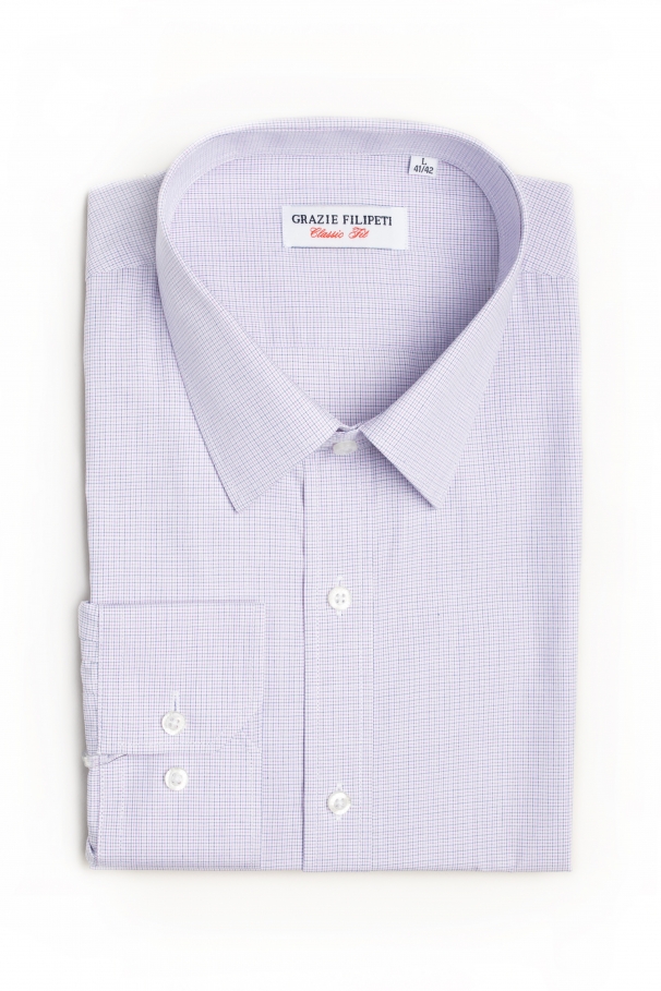 Cămașă classic fit în pătrățele bleu și roz