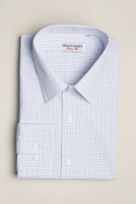 Classic fit shirt with blue squares