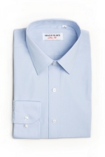 Slim fit blue plain cotton shirt
