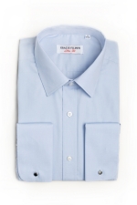 Cămașă slim fit cu butoni bleu uni