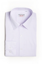 Classic collar shirt with purple dots