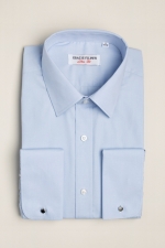 Cămașă slim fit cu butoni bleu uni