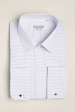 Blue and pink squares shirt with cufflinks