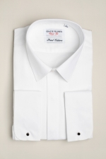 White shirt with classic collar and cufflinks