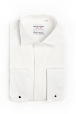 Ivory formal shirt with hidden buttons