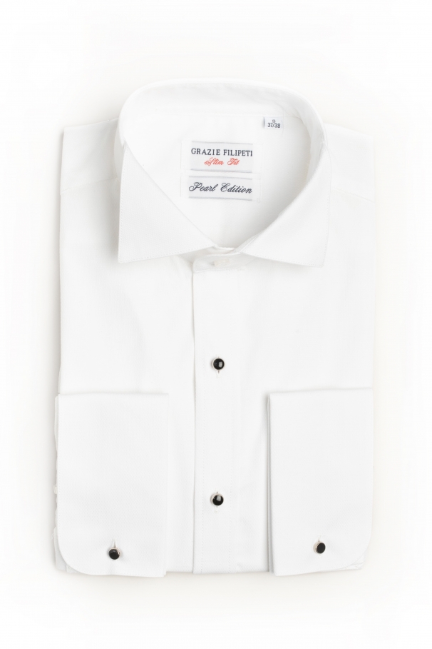 Ivory formal shirt with visible buttons