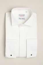 Ivory formal shirt with hidden buttons