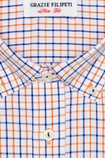 Orange checked shirt with buttons