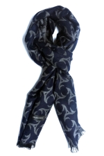 Esarfa din casmir navy blue cu modele