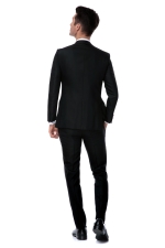 Costum negru jacquard