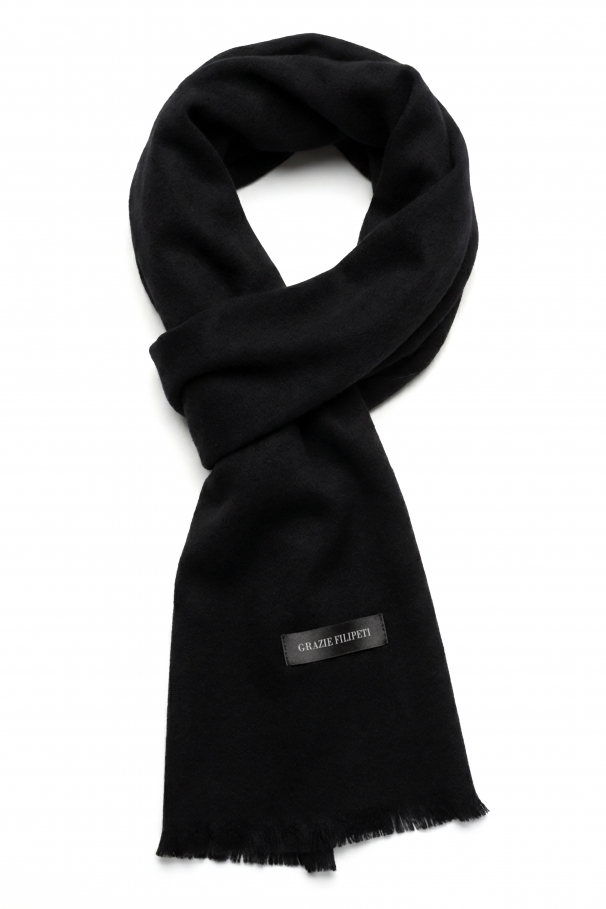 Solid black cashmere scarf by Grazie Filipeti
