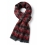 Cashmere scarf with burgundy red and gray squares