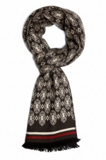 Cashmere scarf with brown & ivory models by Grazie Filipeti