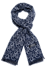 Dark blue & grey cashmere scarf by Grazie Filipeti