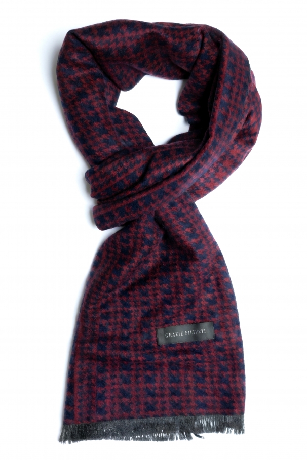 Cashmere scarf with bordeaux & dark blue models