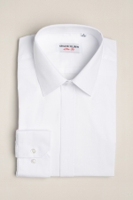 Cămașă slim fit din bumbac albă uni