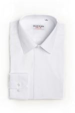 Slim fit white plain cotton shirt